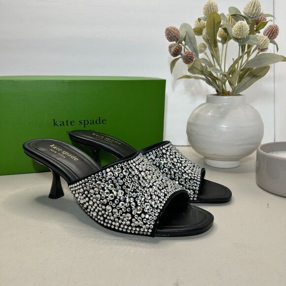 Kate Spade New York Malibu Crystal Sandals Black/Clear KF083